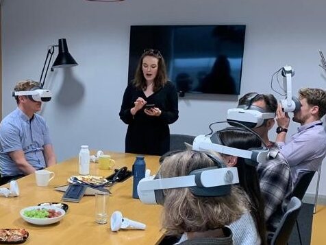 This image shows a Virtual Reality Training session 